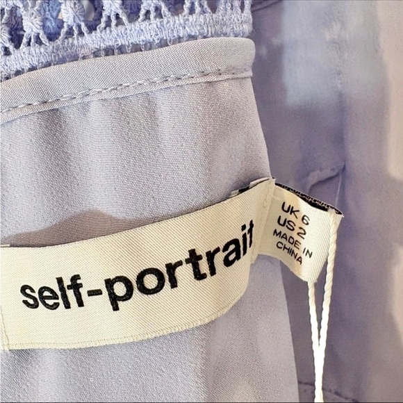 Self Portrait Guipure Lace Midi Dress in Lilac Size 2 New With Tag - Picture 13 of 13